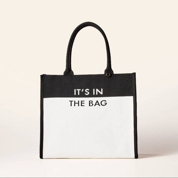 Kate Spade knit color block Black and White Tote Bag NWT - Picture 1 of 14